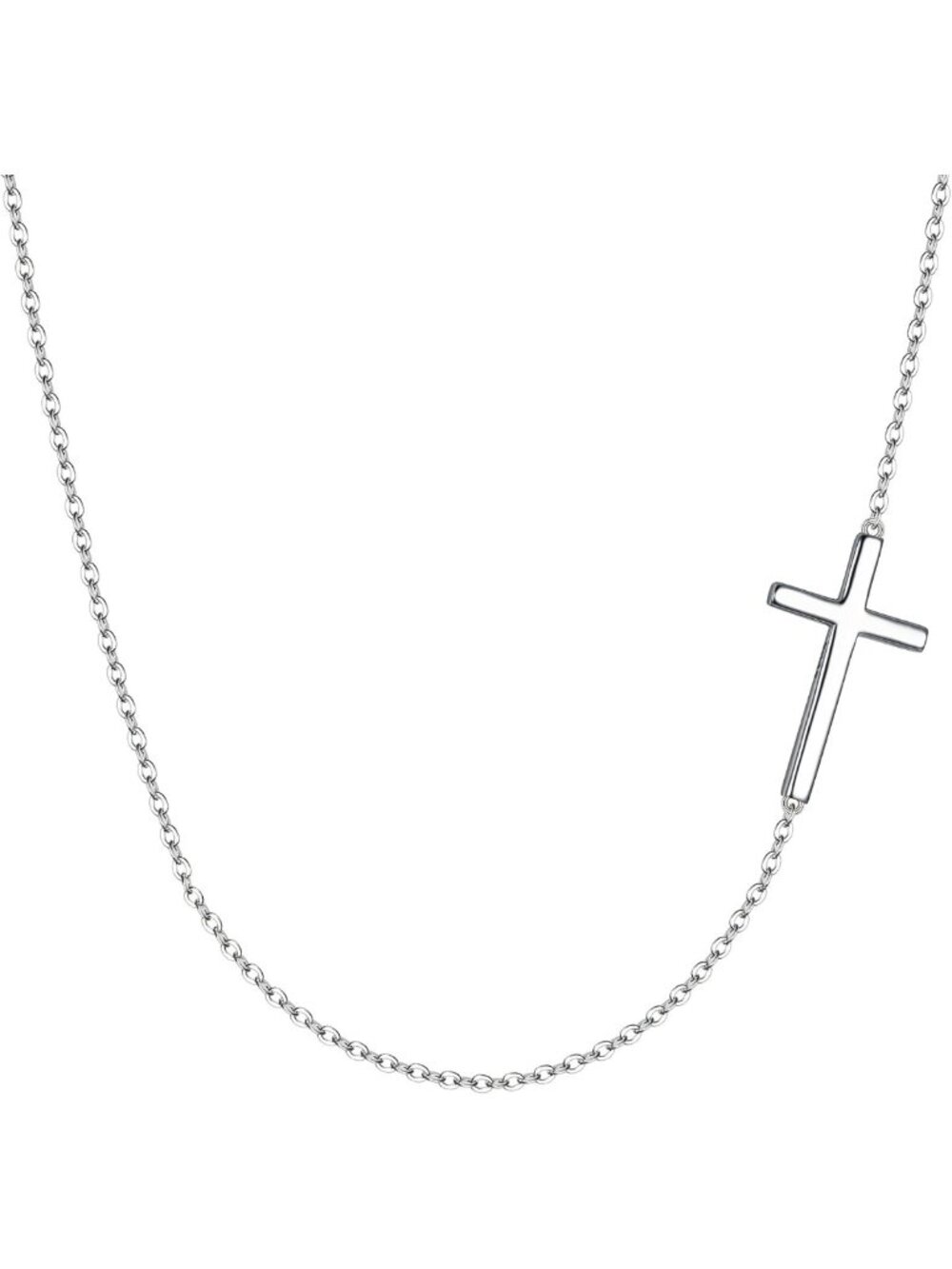 Dainty 925 Sterling Silver Sideways Cross Choker Necklace - Simple & Elegant